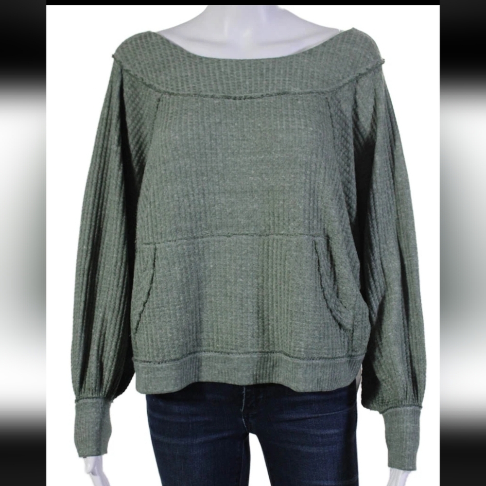 We The Free Olive Green Oversized Sweater SZ XS - Picture 1 of 6